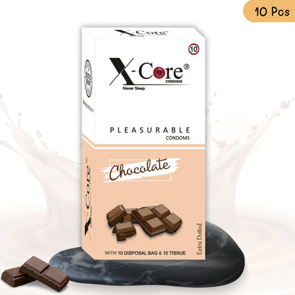 X-Core Pleasurable Chocolate Flavoured Condoms for Men (10 Sheets)