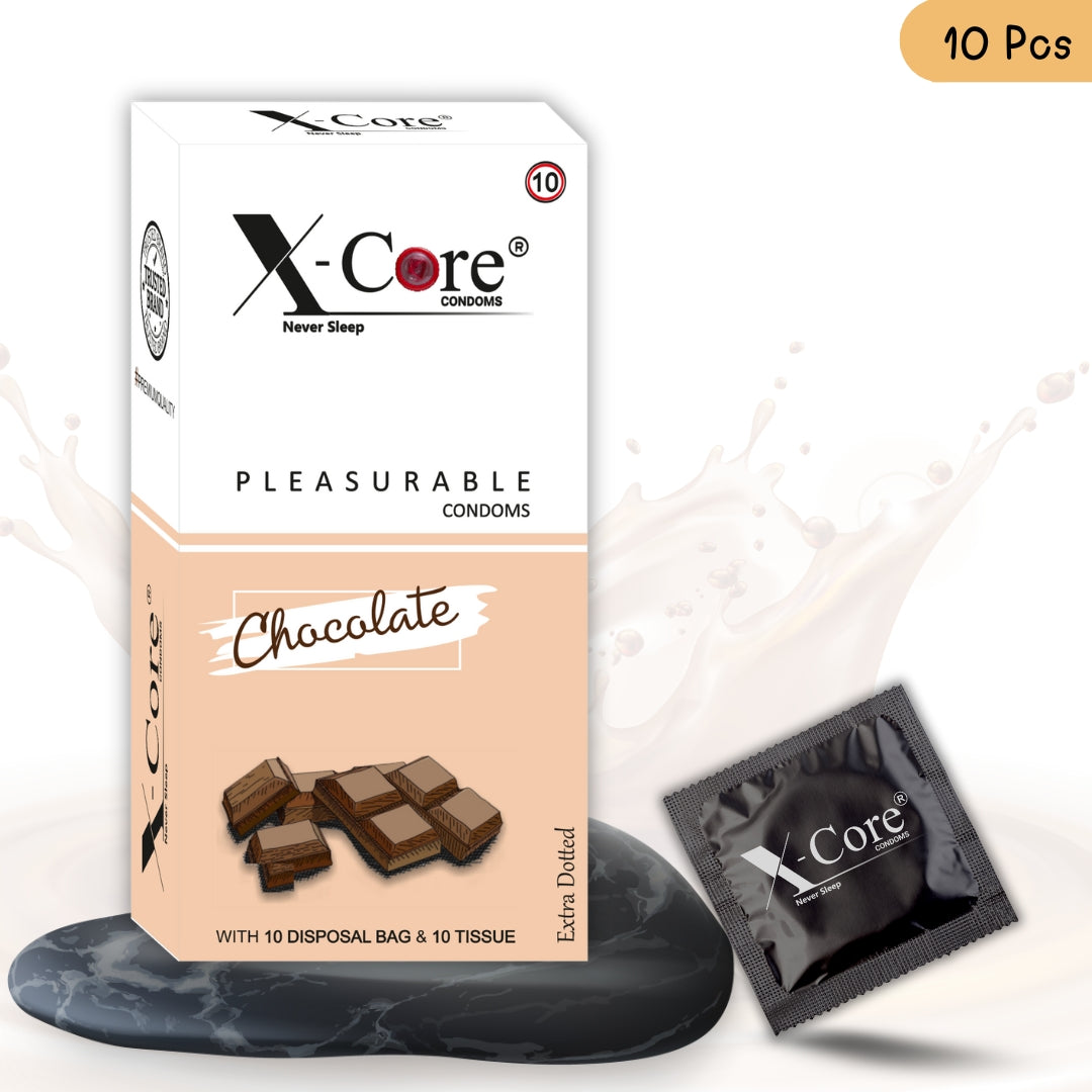 X-Core Pleasurable Chocolate Flavoured Condoms for Men (10 Sheets)