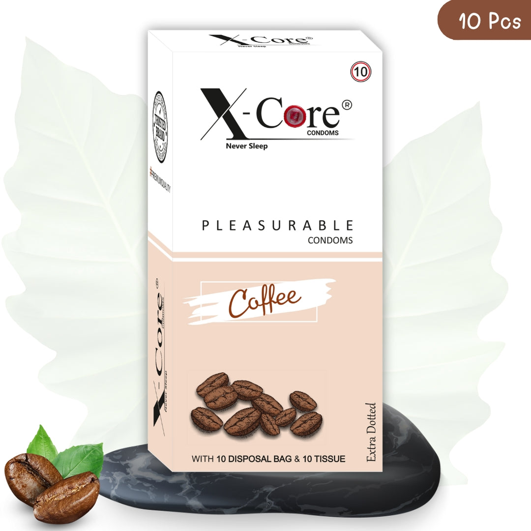 X-Core Pleasurable Coffee Flavoured Condoms for Men (10 Sheets)