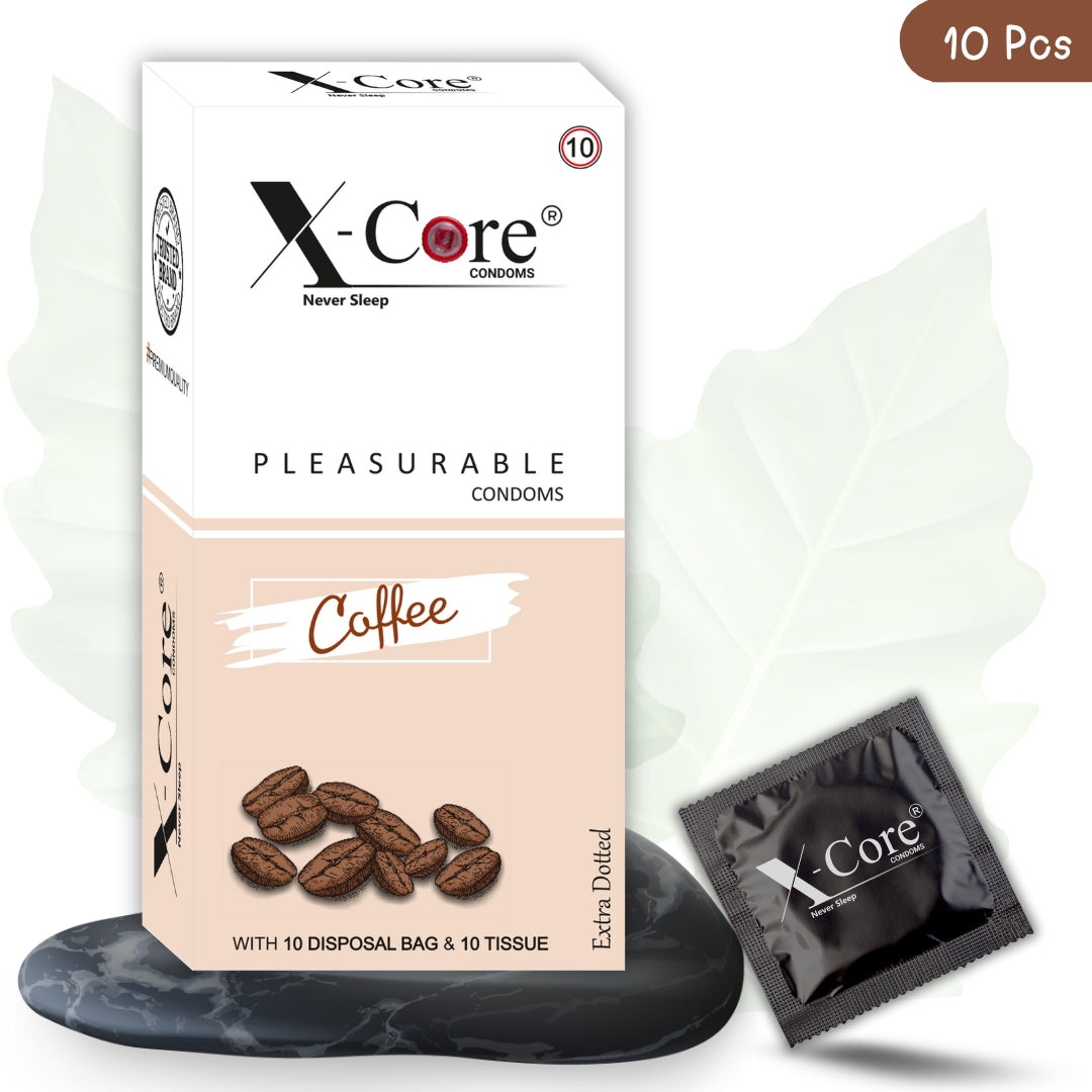 X-Core Pleasurable Coffee Flavoured Condoms for Men (10 Sheets)