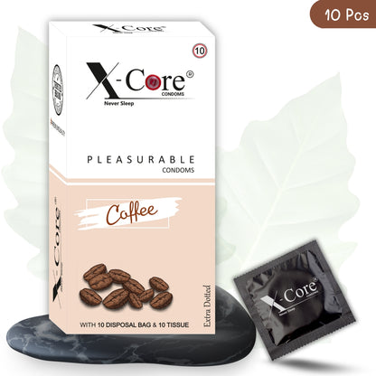 X-Core Pleasurable Coffee Flavoured Condoms for Men (10 Sheets)