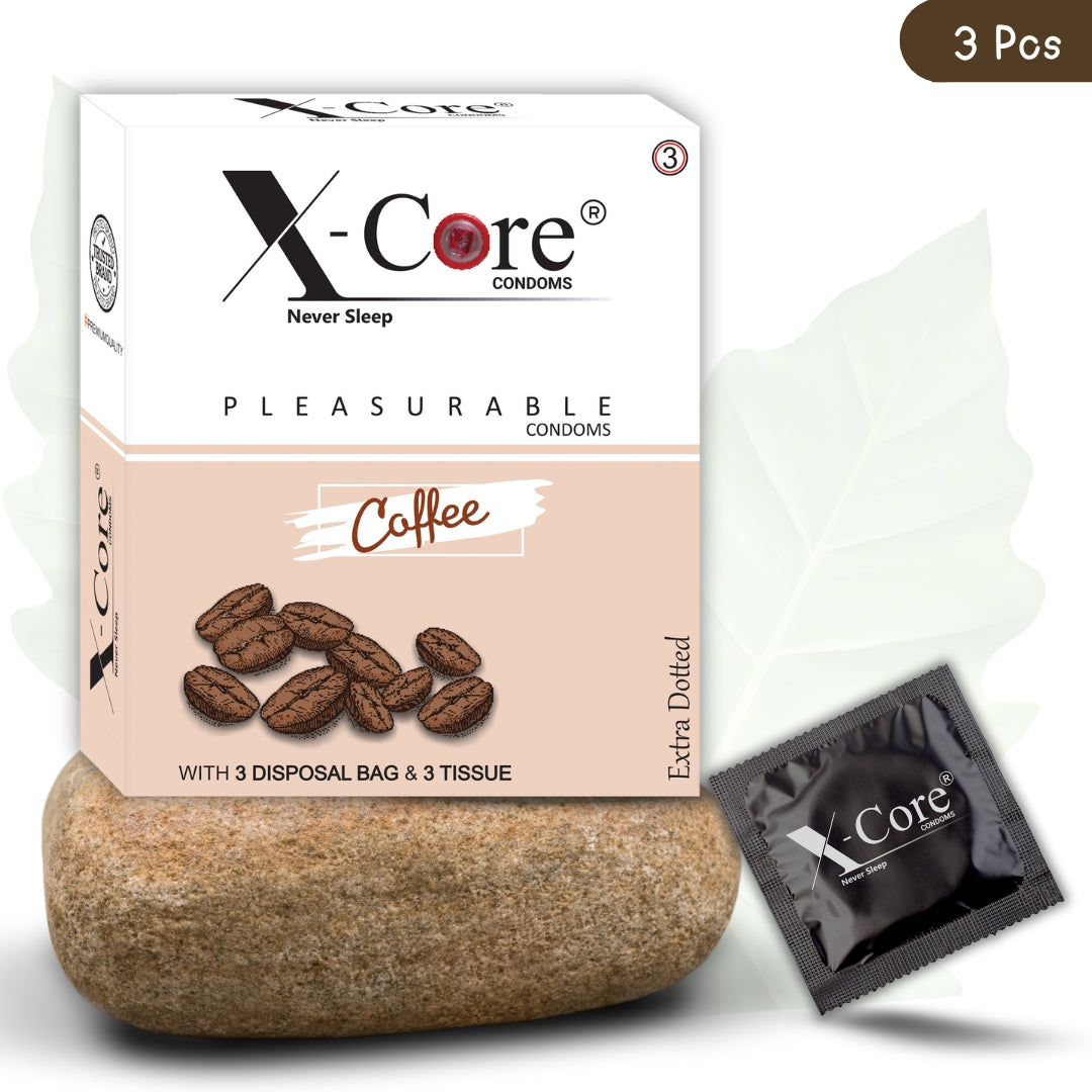 X-Core Pleasurable Coffee Flavoured Condoms for Men (3 Sheets)