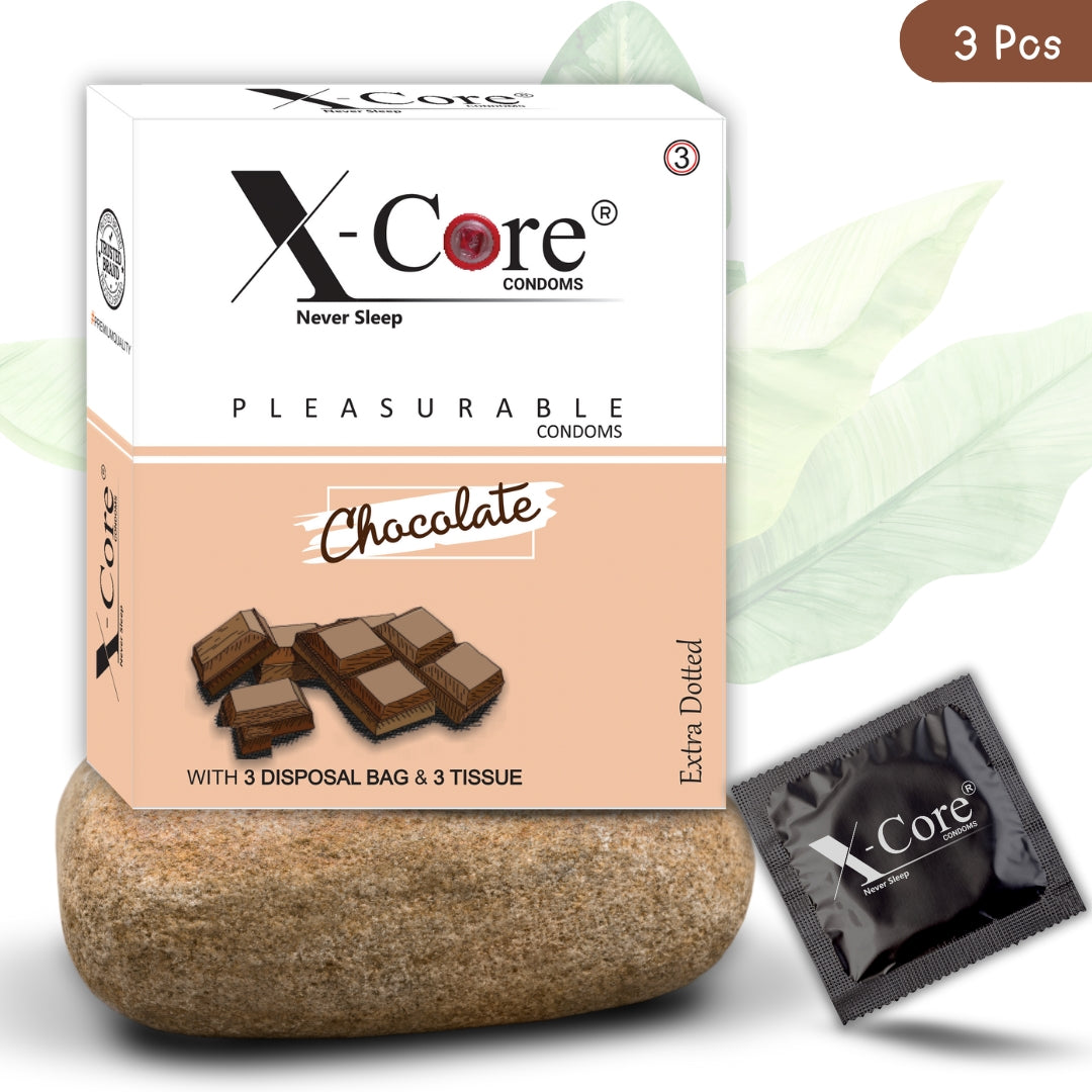 X-Core Pleasurable Chocolate Flavoured Condoms for Men (3 Sheets)