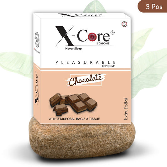 X-Core Pleasurable Chocolate Flavoured Condoms for Men (3 Sheets)